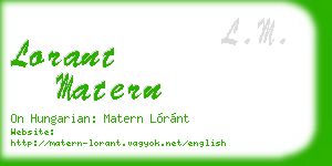 lorant matern business card